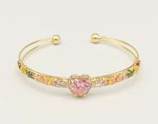 18kt Gold Plated Sterling Silver Gemstone Bangle Bracelet
