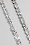 Men's 11mm Solid .925 Sterling Silver Flat Figaro Chain Link Italy Necklace 28"