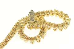 14K Yellow Gold 1.00 Ctw Classic Diamond Wavy Link Tennis Bracelet