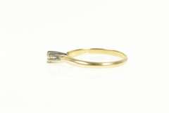 14K Yellow Gold Diamond Round Solitaire Classic Promise Ring