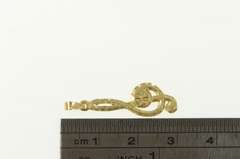 14K Yellow Gold Diamond Cut Treble Clef Music Symbol Charm/Pendant