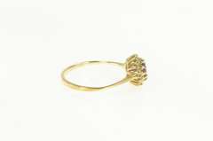 14K Yellow Gold Heart Amethyst Diamond Halo Classic Vintage Ring