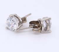 Lot of 3 Vintage 925 Sterling Silver Cubic Zirconia Earrings