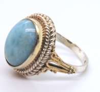 Vintage 925 Sterling Silver oval Turquoise Ring