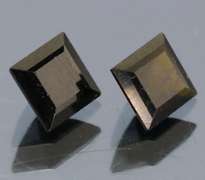 Princess cut 2.12ct olive green Tourmaline pair
