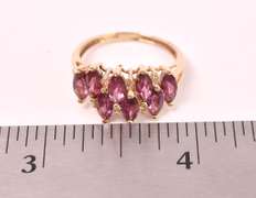 Precious Pink Tourmaline and Diamond Ring in 14k Yellow Gold