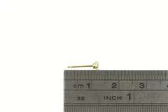 14K Yellow Gold Round Single Solitaire Cubic Zirconia Stud Earring