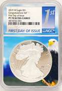One certified proof, pf70 silver dollar
