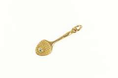 14K Yellow Gold Two Tone Tennis Racquet Racket Badminton Charm/Pendant
