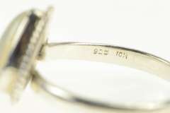 Sterling Silver Pear Opal Cabochon Ornate Statement Ring