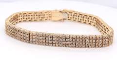 Dazzling Yellow Gold approximate 5.50ctw 4 Row Diamond Bracelet