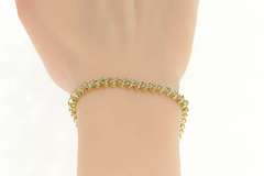 10K Yellow Gold 1.75 Ctw Diamond Classic Tennis Wavy Link Bracelet