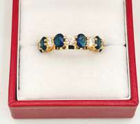 Beautiful Blue Sapphire Eternity Band Ring