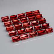 Nice 8.16ct baguette cut cherry red Garnet set