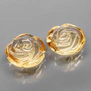 Translucent! 3.21ct champagne Citrine flower carvings