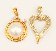 2x 14kt Yellow Gold & Diamond Pendants!