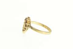 10K Yellow Gold Ruby Diamond Curvy Heart Love Symbol Ring