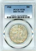 1946 DDO (FS-101) Walking Liberty Half Dollar in PCGS VF30