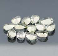 Gem grade 35.28ct pear cut green Quartz set