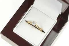 14K Yellow Gold 0.30 Ct Diamond Solitaire Classic Engagement Ring