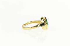 14K Yellow Gold Marquise Syn. Emerald Onyx Diamond Statement Ring
