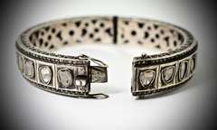 Impressive Sterling and Diamond Bangle Bracelet
