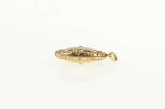 14K Yellow Gold Victorian Domed Scroll Work Vintage Charm/Pendant