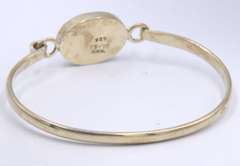 Vintage 925 Sterling Silver Signed Turquoise Bangle
