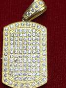 MENS STERLING WITH CRYSTALS DOG TAG- HEAVY.