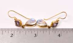 Gold Over Sterling Earrings With Gems