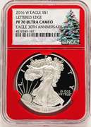 One certified proof, pf70 silver dollar