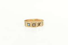 10K Yellow Gold Victorian Turquoise Ornate Child's Baby Ring