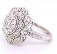 Brilliant White Gold Diamond Cluster Flower Ring