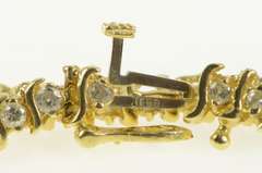 14K Yellow Gold 1.75 Ctw Diamond Wavy Vintage Tennis Bracelet