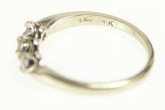 14K White Gold 1950's Three Stone Diamond Wedding Band Ring