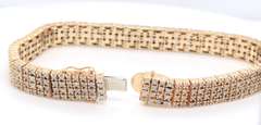 Dazzling Yellow Gold approximate 5.50ctw 4 Row Diamond Bracelet