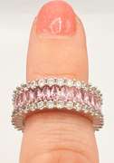Stunning Pink & White Sapphire Band Ring