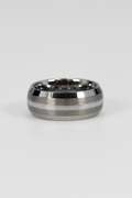 Men's Tungsten Carbide Two Tone Thin Stripe Wedding Band Comfort Fit Ring Size 6.5