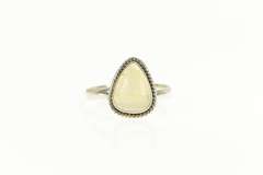 Sterling Silver Pear Opal Cabochon Ornate Statement Ring