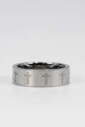 Men's Tungsten Carbide Cross Pipe Cigar Band Wedding Band Comfort Fit Ring Size 14