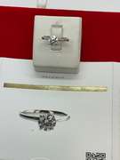 CERTIFIED 14K WHITE AND LAB GROWN SOLITAIRE DIAMOND RING