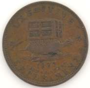 1837 Jackass Turtle Hard Times Token HT-33 R-1