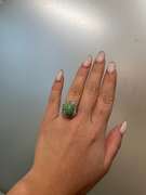 Vintage White Gold Ring with Turquoise and Diamonds