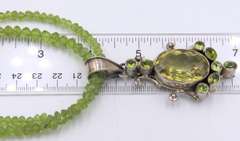Peridot Double Strand Necklace with Pendant