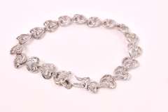Illusion Cut Heart Shaped Sterling Silver Bracelet