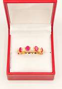 Beautiful Ruby & White Sapphire Eternity Band Ring