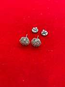 certified 14k white gold and diamond studs