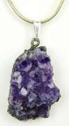 Sterling Amethyst Geode Pendant & Chain