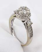 Modern White Gold Diamond Cluster