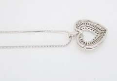 Elegant Diamond Heart Necklace with Baguette and Round Diamonds